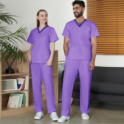 China Short Sleeve Comfortable Breathable Comfortable Nursing Uniform Wholesale Medical Clothing Scrub Set Medical Dressing Hospital Clothing Nurse Set For Hospital for sale