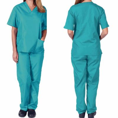 China 2021 Customs Breathable Comfortable Breathable Polyester Cotton Spandex Scrub Suit Designs For Nurse Custom Made Women Hospital Uniform Scrub Uniforms for sale