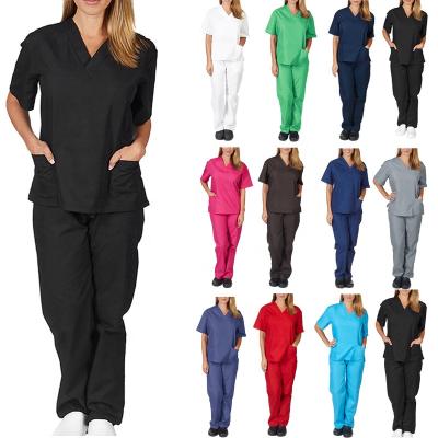 China Wholesale Eco Friendly Tops Hospital Scrubs Unisex Medical Scrubs Short Sleeve Medical Uniforms Nursing Scrub Uniforms for sale