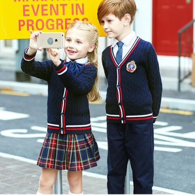 China High Quality Custom Made Kids School Fitted Shirt Sets Formal Suits School Uniform Design Boys And Girls for sale