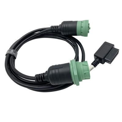 China Easy Operation J1939 Protocol 9pin to 16pin Obd2 Extension Diagnostic Tool Cable for Truck for sale