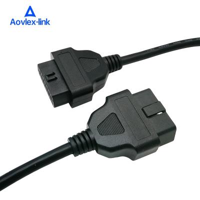 China 90% Car OBD 2 OBD II 16 Pin Male to Female Diagnostic Extension Cable Supplement for sale