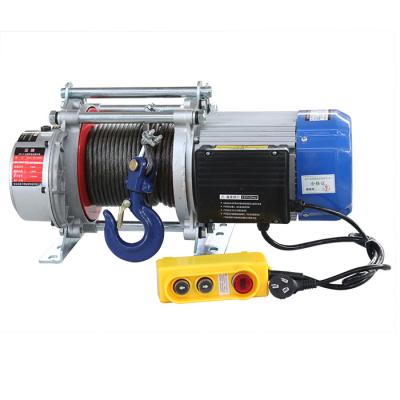 China Building Material Shops 380v 30m Electric Hoist 1 Ton Steel Wire Rope Winch Crane For Workshop Cargo Handling for sale