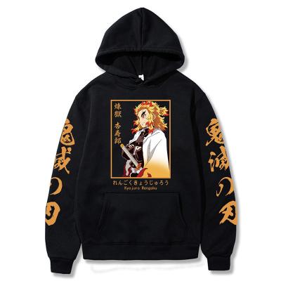 China Funny Hot Winter Streetwear Y2k Oversized Anime Demon Slayer Hoodie Women Men Kyojuro Rengoku Sweatshirt Anti-wrinkle Loose Casual Pullovers for sale