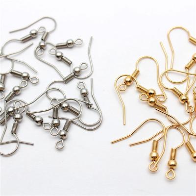 China FASHIONABLE 50pcs 316 Stainless Steel Hypoallergenic Earring Hooks Fish Earwire with Coil and Ball for Jewelry Making 20x20mm for sale