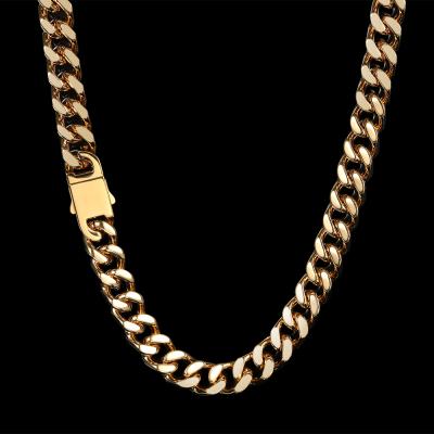 China Verena Dropshipping Heavy Men's Verena Dropshipping Heavy Men's Stainless Steel Miami Cuban Link Choker 18k Gold Chain Chain for sale