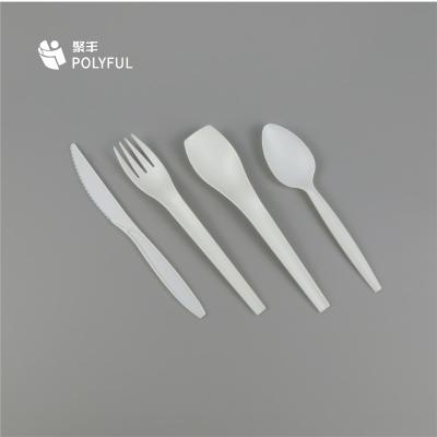 China Disposable degradable fork and smooth biodegradable tableware spoon for sale