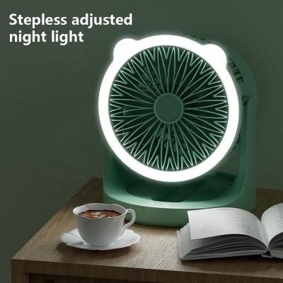 China Equipped with mirror Portable Travel LED Makeup Mirror School student style dormitory Lovely LED Light chargeable desk Fan light for sale