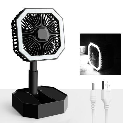 China Equipped with mirror YouNiMei Multifunctional Desktop Fan Night Light Portable Folding Fan light for sale