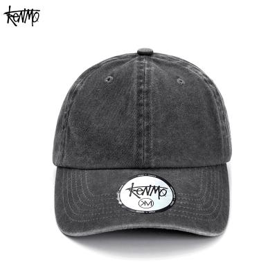 China COMMON Men's and women's cotton washed vintage baseball cap street hip hop side smiley face logo caps customized for sale