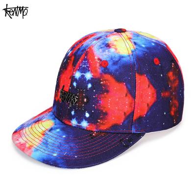 China Fashion Flat brim hat for women fashionable and casual starry sky flower print for adjustable personality versatile hat for men for sale