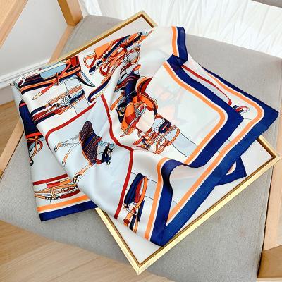 China New Popular Scarf Factory Trolley Printing Scarf Fashion Square Beach Towel Winter Sunscreen Headcloth 70X70CLM Popular Scarf Wholesale for sale