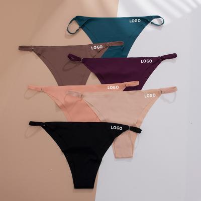 China QUICK DRY Custom Logo Ladies Sexy Briefs Seamless Letter Panties Ice Cotton Comfortable Pure Silk Underwear Women Breathable Underwear for sale