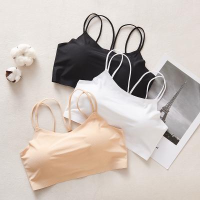 China Lift Sustainable Beauty Bra Simple Invisible Ice Silk Breathable Fitted Straps Wrapped Chest Bra for sale