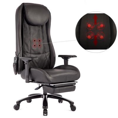 China Adjustable (height) Deluxe Synthetic Leather Office Massage chair with Footrest Swivel Roller Massage Chair for sale