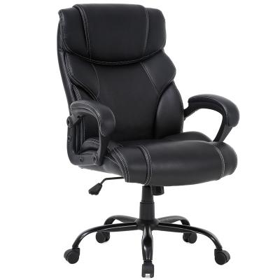 China Adjustable (height) High quality black Pu leather swivel boss office chair for sale