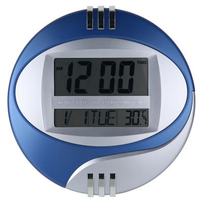 China Class Digital Wall Clock Large Numbers With Temperature Display Room Thermometer Clock for sale