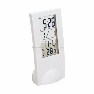 China ABS digital clock with calendar temperature desktop digital clock transparent mini desk digital clock for sale