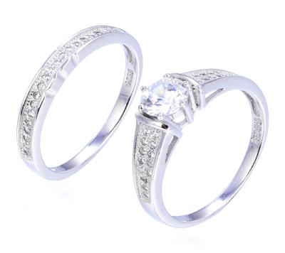 China Anniversary Jewelry CLASSIC Fashion 925 Sterling Silver Couple Rings For Engagement for sale