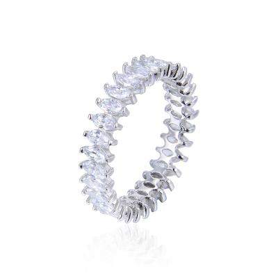 China A Line Silver CZ Ring Shinning 925 Sterling Silver Ring New Style for sale