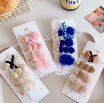 China Autumn and winter hair ball hairpin color temperament crochet plush soft cute soft strokes for sale