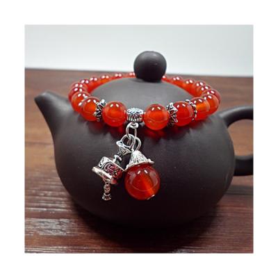 China Red Agate Crystal Bracelet Couple Beaded Bracelet Hot Factory Sales Fashion Female Small Jewelry Pendant for sale