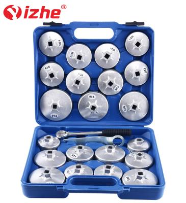 China Aluminum Type Oil Filter Wrench Set Removal Tool Kit Oil Filter Cap Wrench Cup 23pcs Set for sale