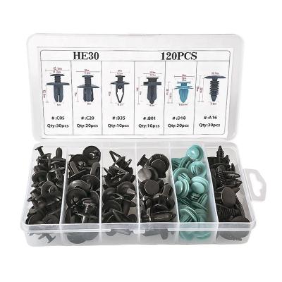 China Automotive Plastic Fastener& Plastic Shield Retainer 120PCS Car Boxed Rivet Clip Fastener Clip Rivet Clip Set Body Clip for sale