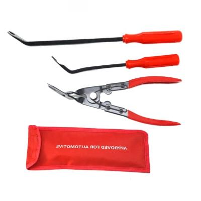 China Auto Door Clip Panel Trim Tool Kits For Car Accessories 3PC Auto Door Maintains Bench Repair And Auto Interior Shear Repair And Disassembly Tool for sale