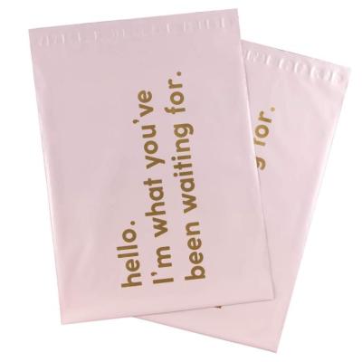 China Recyclable pink mailing bags for clothes with logo for sale