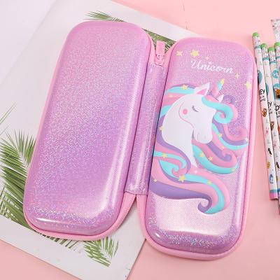 China Topsthink Cartoon Unicorn Customized Waterproof Portable Unicorn Pencil Case For Girls 3D EVA Large Capacity Cartoon Stationery For Kids for sale