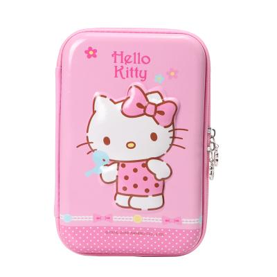 China Topsthink Cute 3D Cartoon EVA Pencil Case Waterproof Soft Zipper Pressure Reduced Hello Kitty Pen Bag For Teens for sale