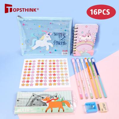 China Free Collocation Cardboard Creative Stationary Set Free Collocation New To Girls Unicorn Cute Stationary Gift Set Custom Pink Kids School Supplies Cartoon Stationery for sale