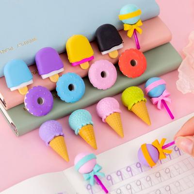 China Eraser.stationery Topsthink 4pcs/set 2022 new stationery 3D cartoon candy donuts shape kids kawaii eraser for sale