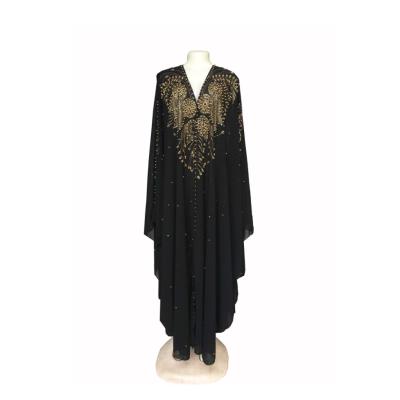 China Africa Clothing 2022 Front Batwing Sleeved Blouse Beaded Open Diamond Cloak Silk Women Clothing sequined for sale