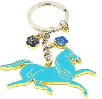 China Promotion Gift Wholesale Hard Enamel Keychain Cute Horse Charms Cute Cartoon Metal Custom Key Chain for sale