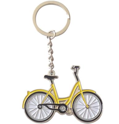 China Promotion Gift Hot Selling Custom Your Own Design Cute Kids Bike Shaped Keychain Enamel Metal Key Chain for sale