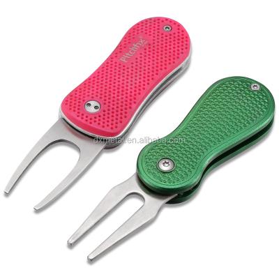 China Business gifts factory metal golf divot repair tool/launch forks/wholesale custom bulk colorful golf accessories for sale