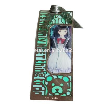 China Custom Europe Style Enamel Metal Bookmarks Logo Design Chinese Characters Chinese With Tassel for sale