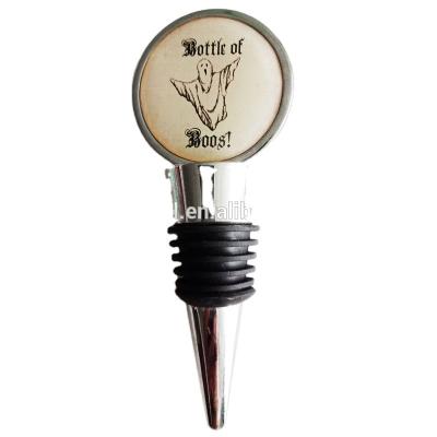 China Factory Direct Wholesale Customizable Kid Safe Wine Stoppers Round Shape Metal Enamel Red Wine Pourer for sale