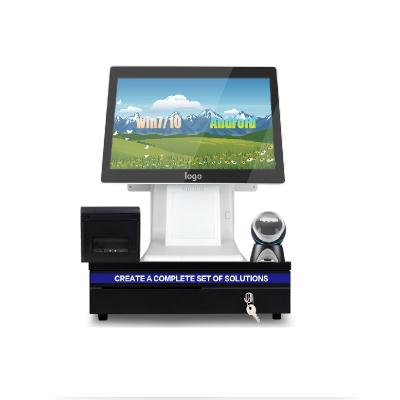 China SDK china supplier 15.6 inch touch screen pos system dual screen cash pos machine android windows for sale