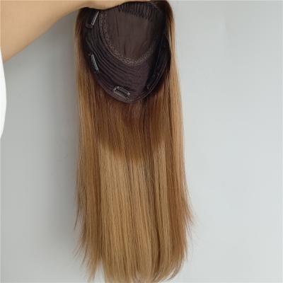 China Real Hair Women Sheitel Hide Virgin Jew Silky Straight Silky Topper Hair Straight Wave Hair Silk Top Pieces Hand Tied for sale