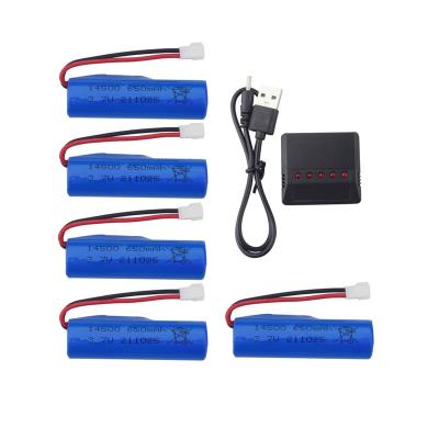 China 5PCS 3.7V 650mah toys lithium battery 5 in 1 charger for SYMA Q9 H126 H131 H118 RH701 RC Toy Electric Boat Battery super fast for sale