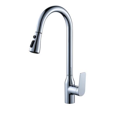 China Thermostatic Faucets Shape Sprayer Spray White Swivel Taps Goose Neck Button Press Sink Mixer Kitchen Brass Pull Out Faucet for sale