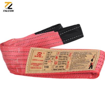 China Hot-selling fiber color wear-resistant round sling, 10ton 2m high quality synthetic fiber color polyester lifting sling flat for sale