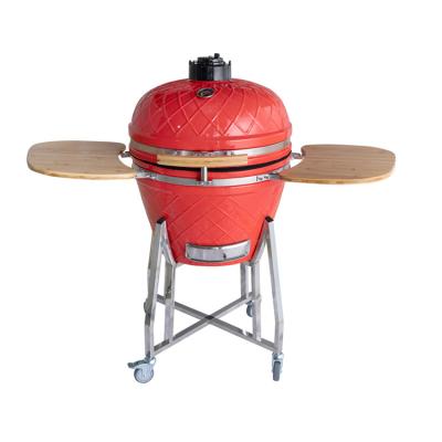 China Easily Assembled 24 Inch Xxl Kamado Classic BBQ Ceramic Eggs Shaped Red Charcoal BBQ Grill Smoker for sale