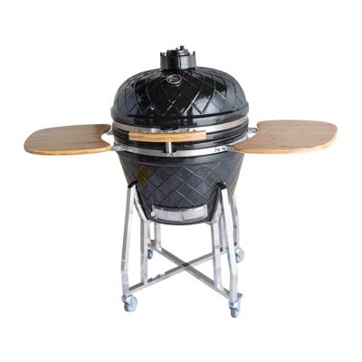 China Easily Assembled Large 24 Inch High Quality Outdoor Kamado BBQ Grills Black BBQ Grill 2021 for sale