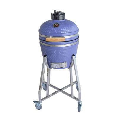 China Easily Assembled 16 Inch Violet Removable Ceramic Bbq Kamado Grill for sale