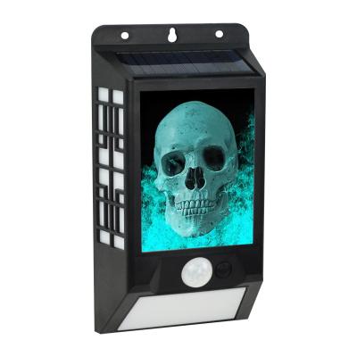 China New ABS+PC Chinese Style LED Solar Festival Atmosphere Light Halloween Yard Decoration Outdoor Waterproof Solar Skull Pattern Solar Lamp for sale