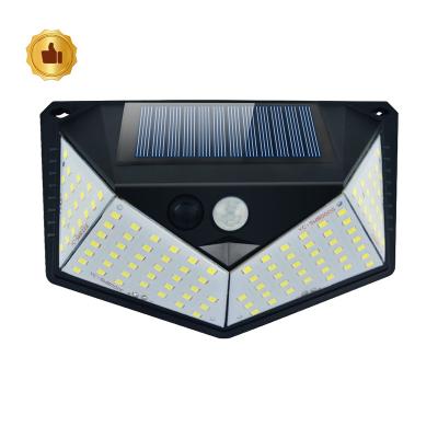 China Outdoor Top Sales Four-sided Motion Sensor Solar Outdoor Wall Lamp 110 LED Solar Light for sale